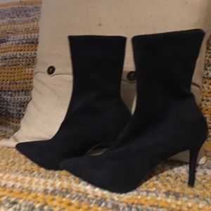 Women's Natural Faux Suede Sock Boot